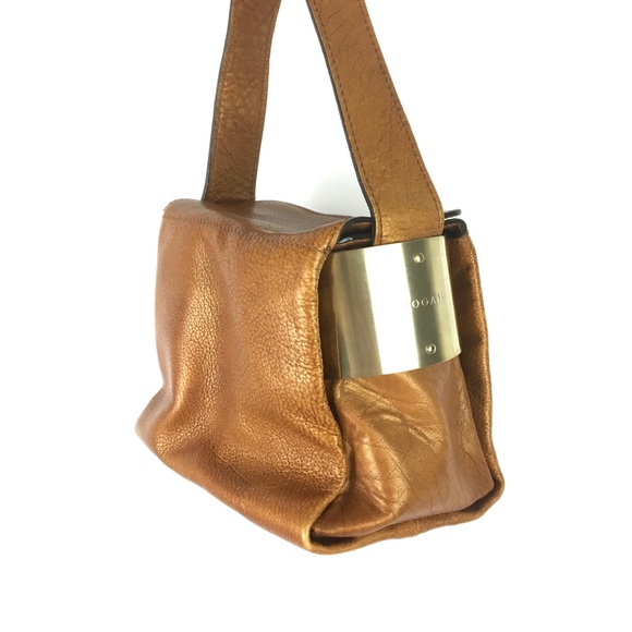 Hogan Handbags - Hogan > Metallic Copper Italian Leather Handbag